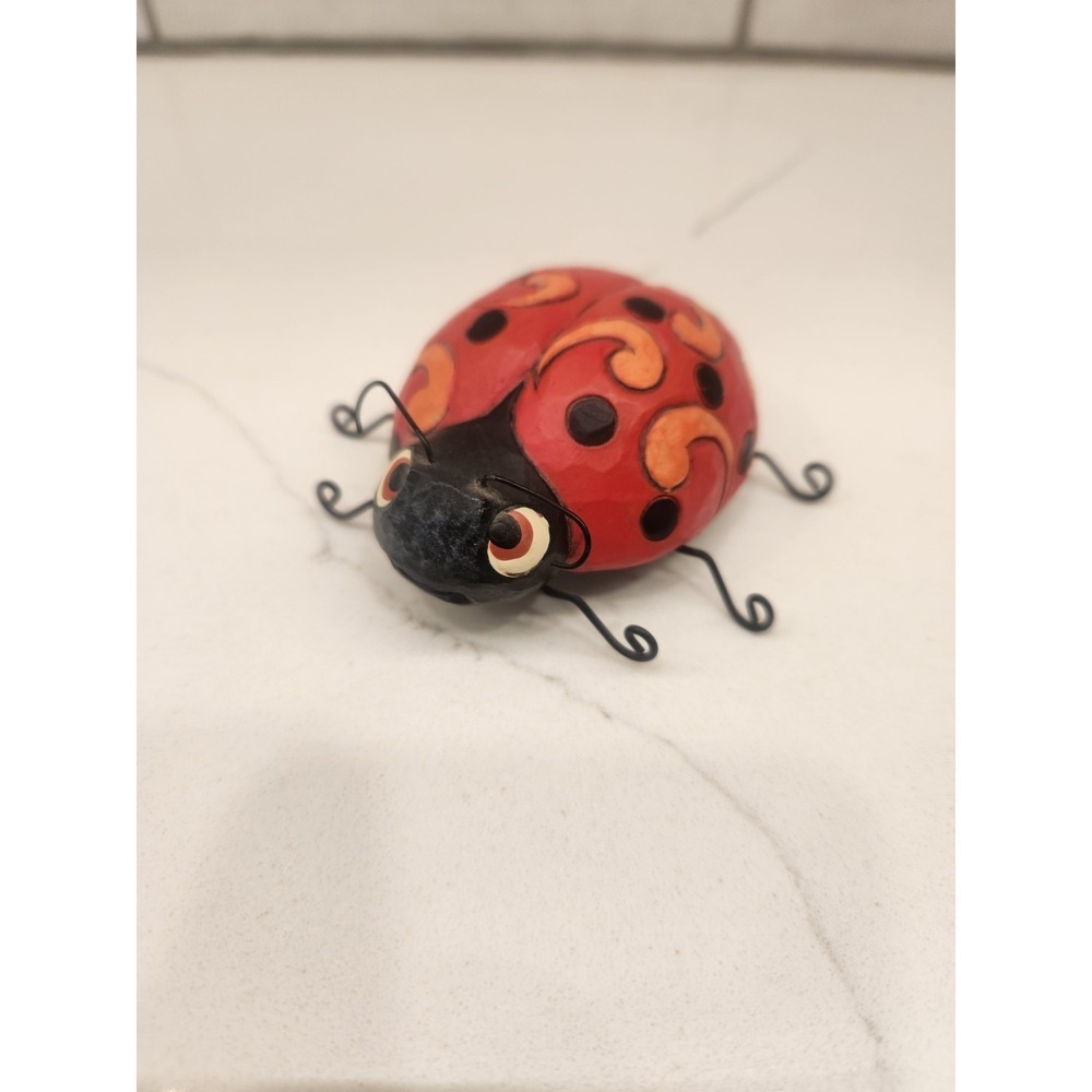 Jim Shore Heartwood Creek Collection Ladybug Figurine 3" Long Metal Legs